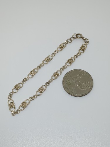 Sterling Silver 925 Small Flowers Bracelet 7.5" - Bild 2 von 6