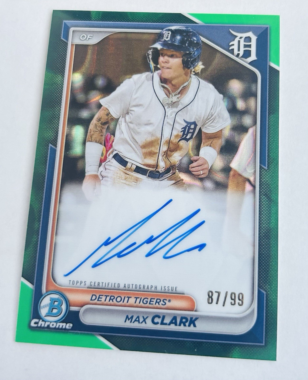 2024 Bowman Chrome Max Clark Green Lava Auto /99 #CPA-MC