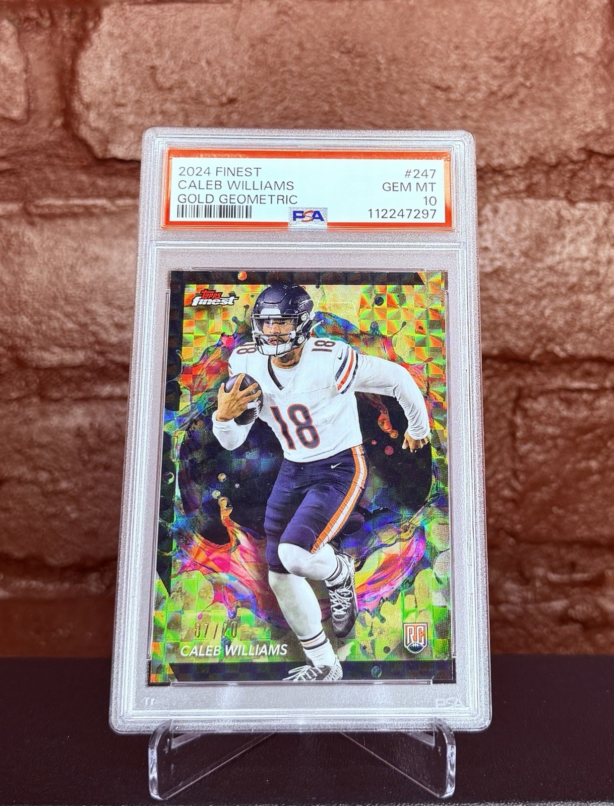 Caleb Williams Topps Finest #247 Gold Geometric