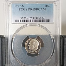 1977-S Roosevelt Dime Proof Silver PCGS PR69DCAM San Francisco 10C
