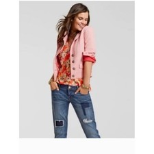 CABI Ameilia Knit Crop Cotton Blend Blazer 5301 Jacket size small