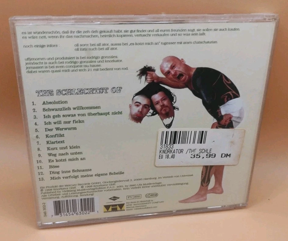 KNORKATOR - The Schlechtst Of - CD - FETENHITS Rock "Kurz Und Klein" - Bild 2 von 3