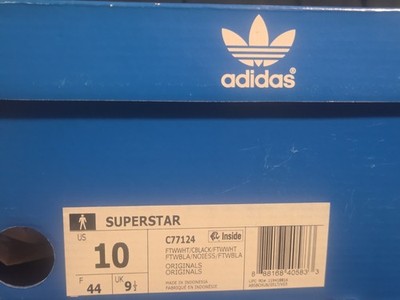 MEN'S ADIDAS SUPERSTAR ORIGINAL  SNEAKERS NEW IN BOX SIZE US 10 RETAIL $100