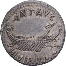 #1066068 Marcus Antonius, Denarius, autumn 32-spring 31 BC, Military mint, Ped