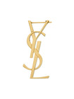 100% AUTH NEW WOMEN SAINT LAURENT CASSANDRE GOLD TONE BRASS SINGLE LOGO EARRING — photo 1