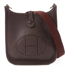 *15%OFF* HERMES PHW Evelyne TPM Shoulder Bag Clemence Leather Ebene