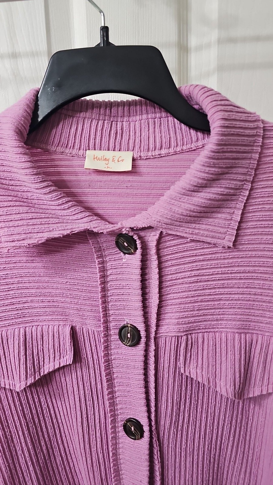 Hailey & Co Ribbed Button Down Shacket Jacket in … - image 2