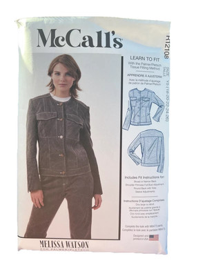 NEW MCCALLS Pattern R12108 Melissa Watson Jacket Learn To Fit Y5 Sizes 18-26