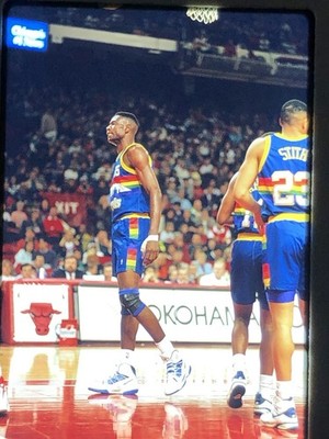 Vintage Dikembe Mutombo Denver Nuggets HOF 35MM Slide - Carl Sissac Original