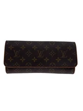 LOUIS VUITTON Pochette Twin GM Monogram Canvas PVC BRW From Japan