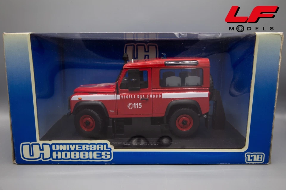 1:18 Land Rover Defender 90 Vigili del Fuoco - Universal Hobbies - Immagine 4 di 4