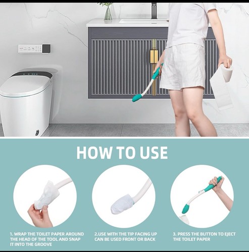 Long Reach Comfort Toilet Wiping Aids Tools - Self Assist Bathroom Bottom Buddy - Picture 10 of 12