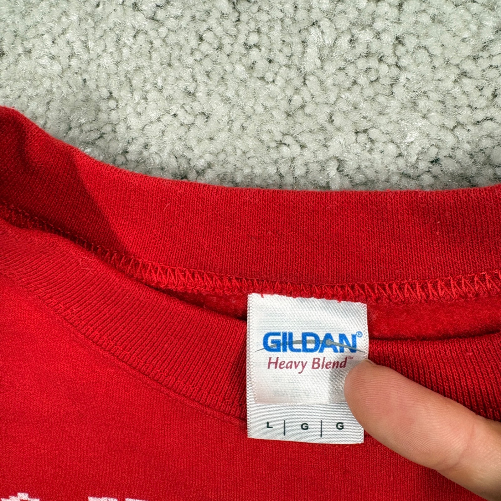 Ron Swanson Parks & Rec Christmas Sweater Adult Size Large Red Ugly Gildan