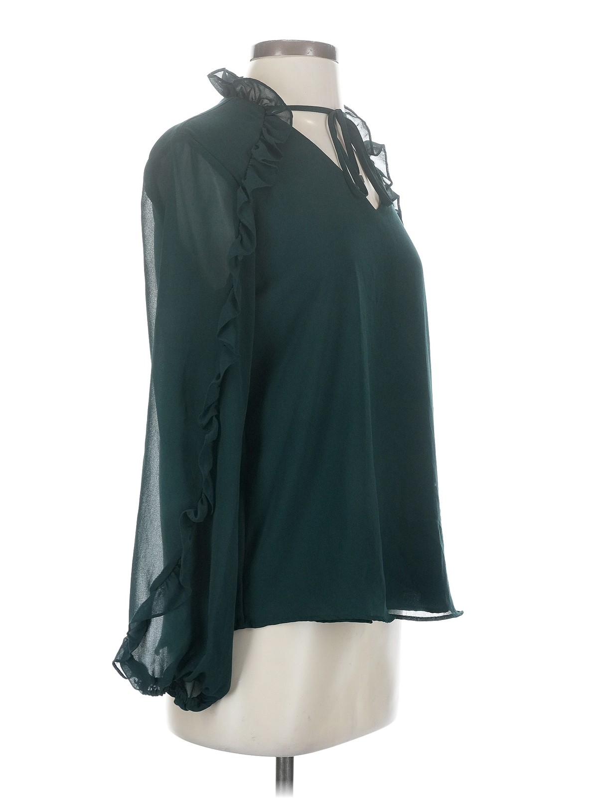 Calvin Klein Women Green Long Sleeve Blouse S thumbnail 3