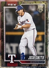 2025 Topps Series 1 Josh Smith Camo 75th Anniv 06/25 #169 Rangers