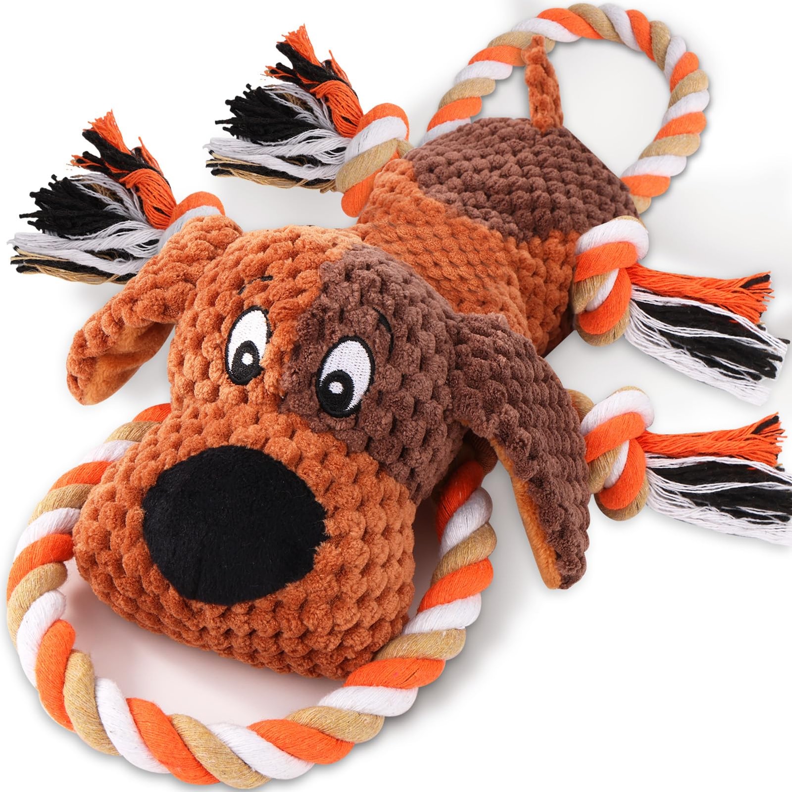 With Rope, Squeaker & Crinkle Paper &ndash; Interactive Squeaky 