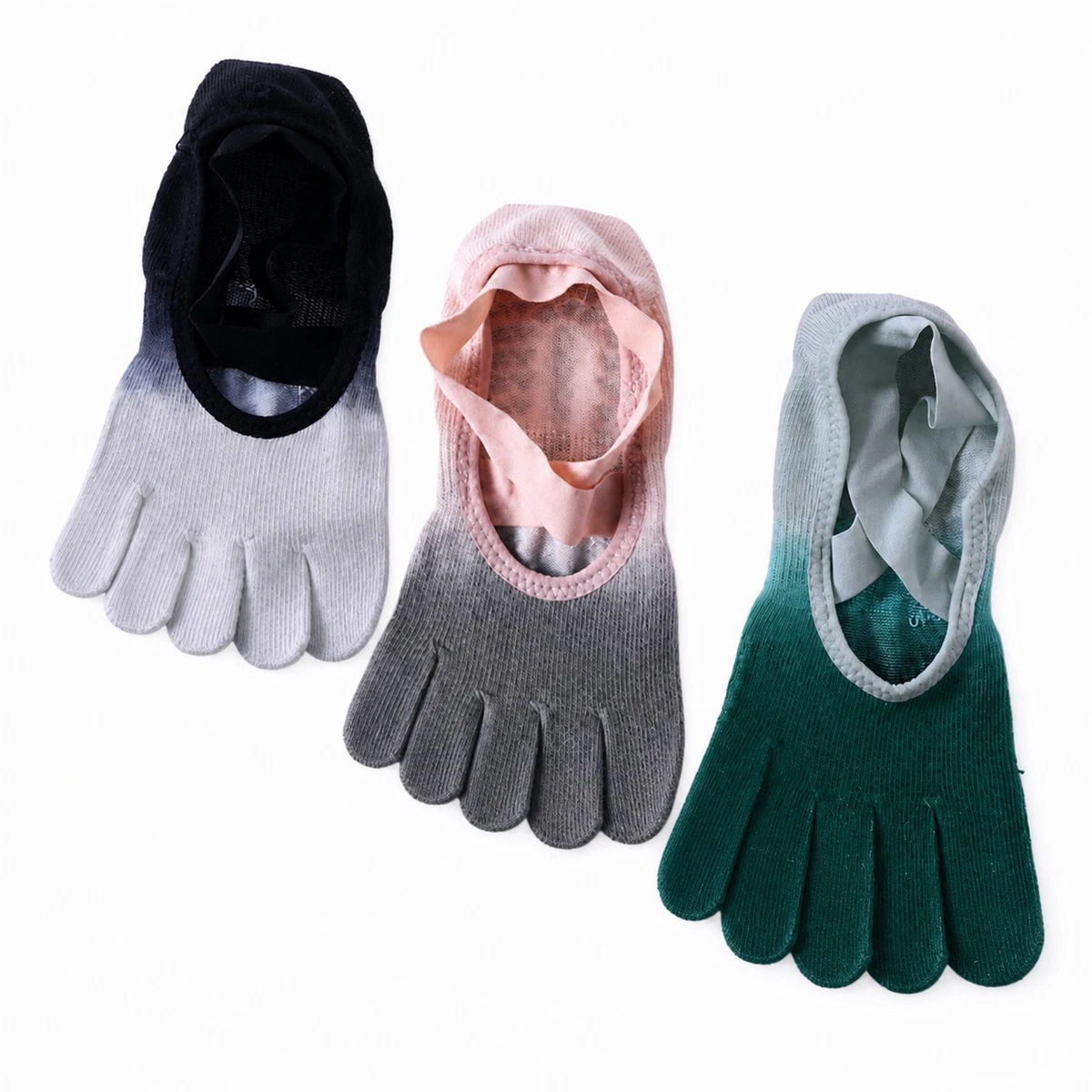 Calcetines antideslizantes para mujer con puntera de algodón calcetines de yoga con correa de agarre para Pilates Fitness