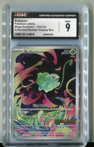 2025 Pokémon Bulbasaur Mega Evolution Stamped Enhanced Booster CGC 9 Mint
