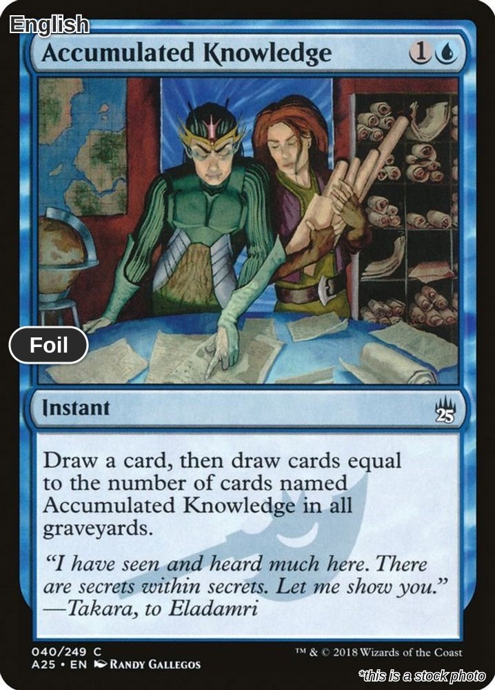 Magic Accumulated Knowledge 40 Common Masters 25 NM Foil