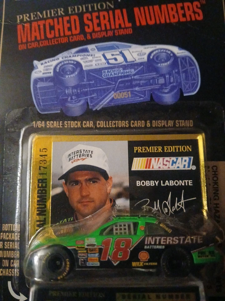 A 1995 Bobby Labonte Racing Champions Edición Premire Dicast Serie #'s a juego Foto 2 de 3