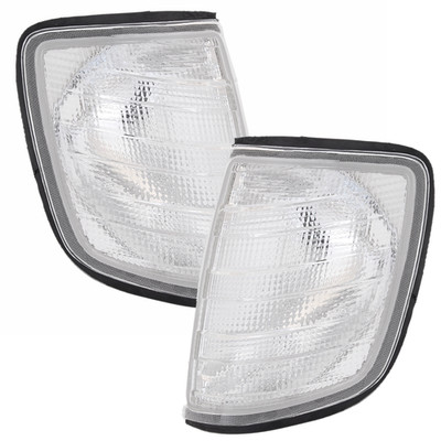 Frontblinker Set für Mercedes W124 E-Klasse 85-96 weiß Blinker Silber