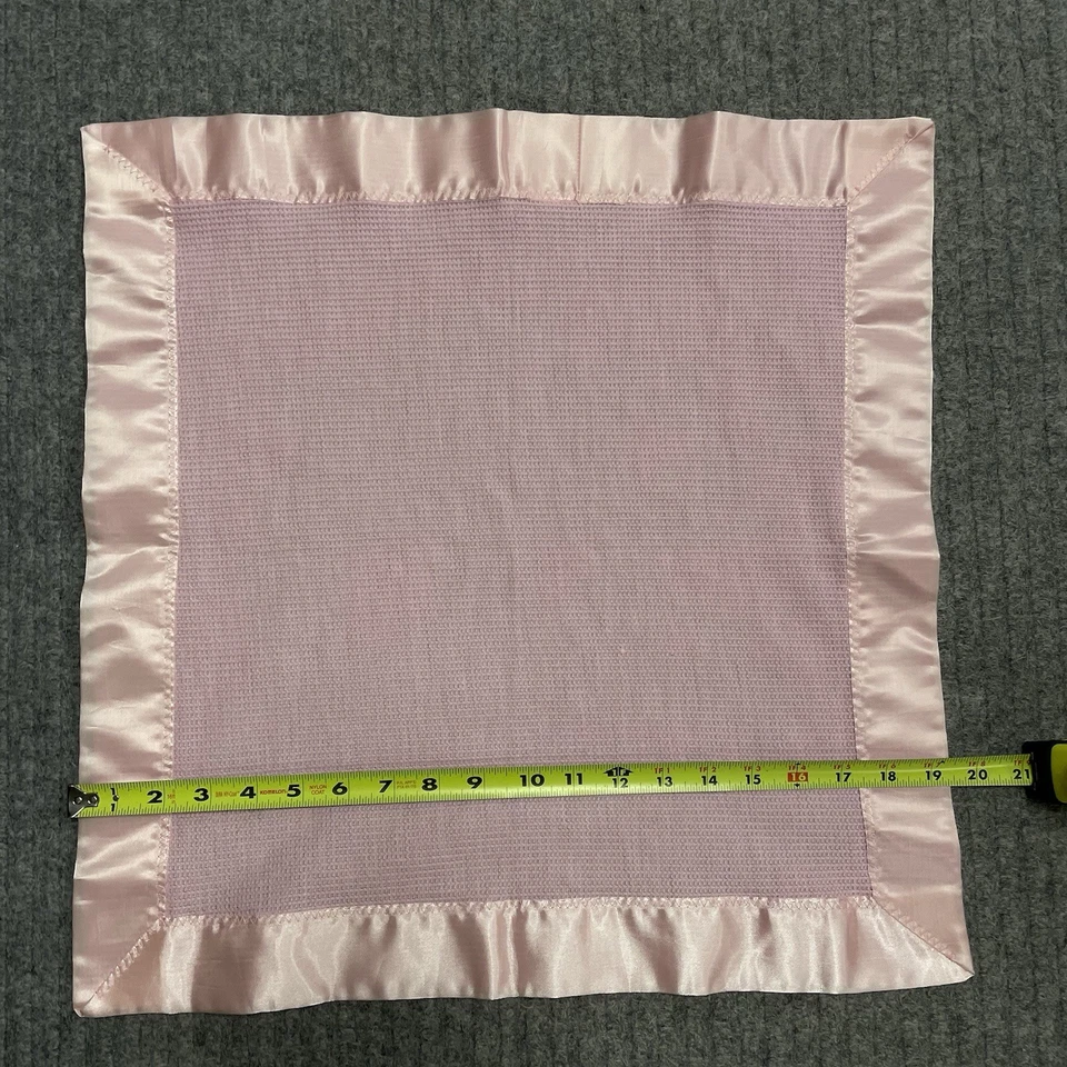 Manta térmica para bebé tejido gofre borde satinado rosa Lovey seguridad Blankie Foto 4 de 4