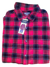 Eddie Bauer Men's Bristol Flannel Shirt Size Medium Red Plaid Button Down NWT