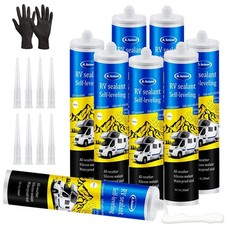 8 Pack Self-Leveling RV Roof Sealant, Lap Sealant Self-Leveling White, Camper...
