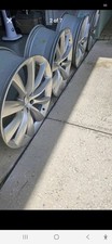 4 OEM 22″ x 9″ Tesla Model X Wheels (2016–2021) – Silver, Good Condition
