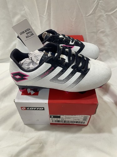 Lotto Maestro 700 IV FG Jr Size 3 White Pink Lace Up Girl's Soccer Cleats New - Picture 4 of 6