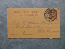 biglietto postale da 15 cent ruffini brescia genova 1911