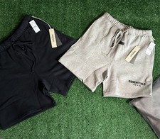 Essentials Fear of God Men's Sweat Shorts Black Dark Oatmeal Drawstring Pockets