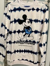 Disney Parks Disney World Blue White tie dye Mickey Mouse sweatshirt XL NWT