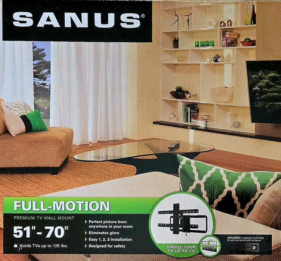 Sanus Premium Full Motion TV Mount For 42"-70" TVs Up to 125 lbs. VLF515-B1 - Image 3 of 4
