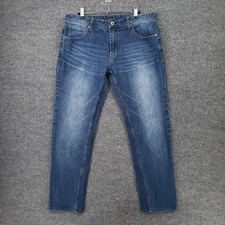 The Normal Brand Jeans Mens 33x28 Blue Slim Fit Straight Leg Medium Wash Denim