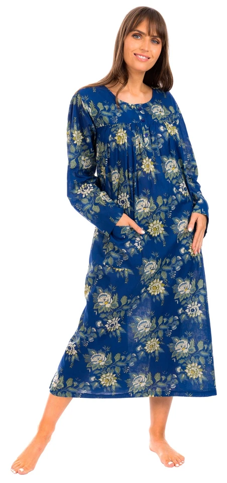 i-Smalls Ladies  Long Nightshirt 100 % Cotton with Lace Detail - Image 2 of 4