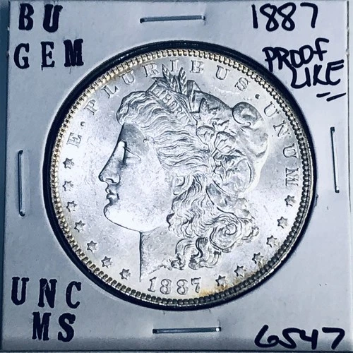 1887 BU GEM MORGAN SILVER DOLLAR UNC MS+++ U.S. MINT RARE COIN 6547