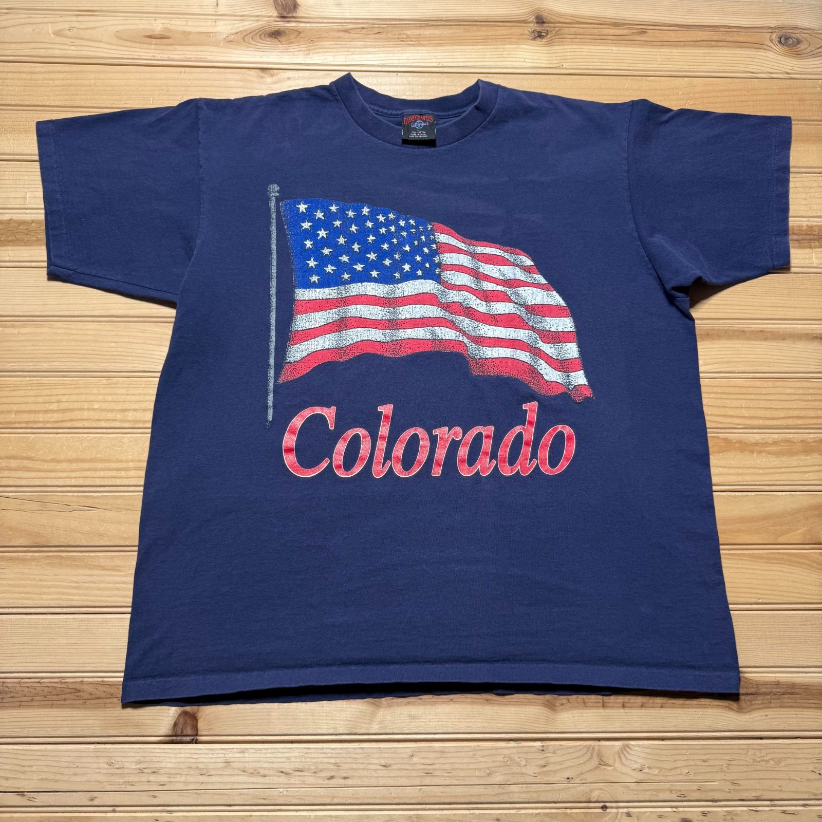 Vintage 90s Colorado American Flag Single Stitch Graphic Souvenir T-Shirt USA XL
