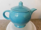 VINTAGE FIESTAWARE LG. TURQUOISE BLUE TEAPOT w/ LID