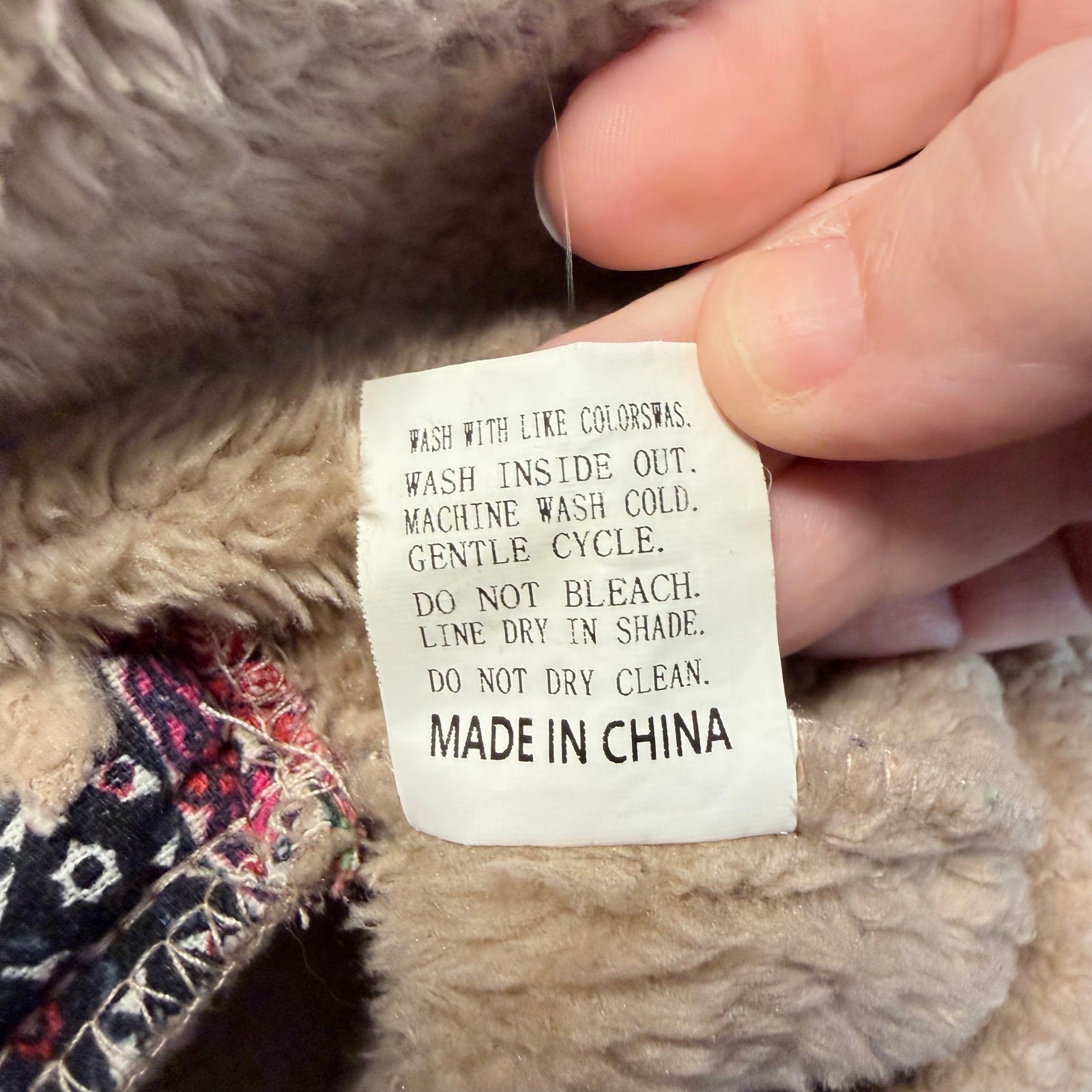 Patchwork hooded fleece lined button front jacket… - image 9