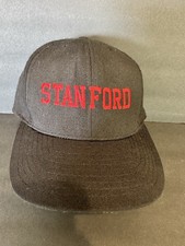 Hat Stanford University Black & Red Calhead Snapback Hat Cap Made In USA Vintage