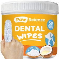 Dog Cat Teeth Cleaning Wipes - Dental Finger Wipes for Cats Dogs - Pet To...