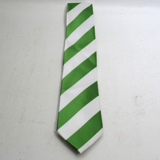 Puccini Neck Tie Men 58 in Microfiber Lime Green White Diagonal Stripe Classic