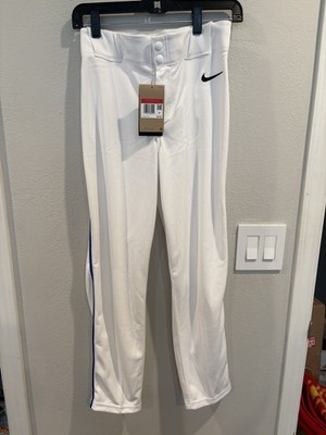 Nike Full Length Baseball Pants White/Royal Blue Piping Youth Size L 14/16 New