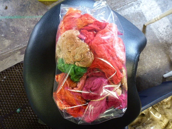 Mulberry Silk Mixed Colors Dyed 2 Ounce for Spinning Felting Carding - Image 2 of 3