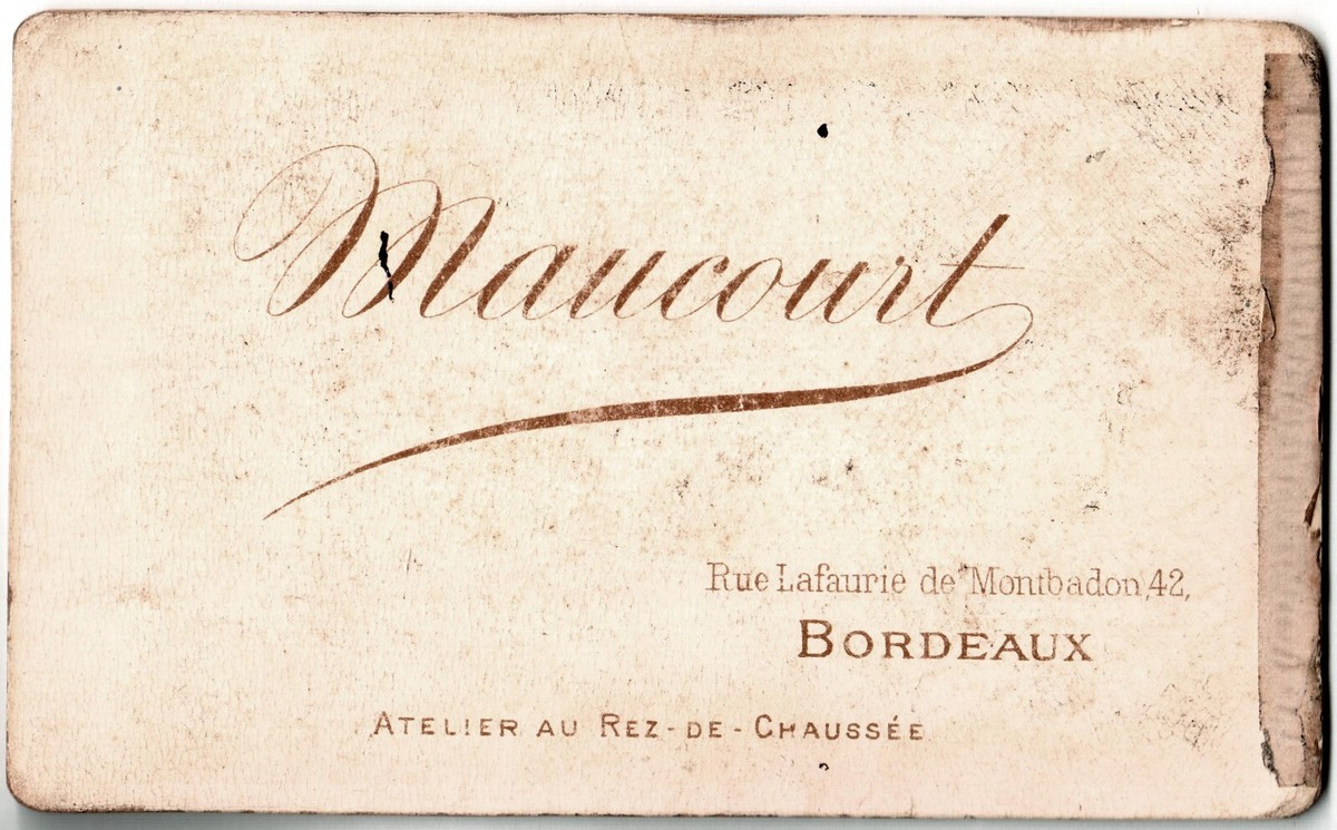 Carte Photo Ancienne – Bonne Sœur à Collerette – Photo Maucourt Bordeaux – Avant 1900