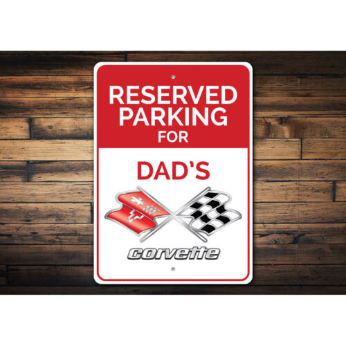 Reserved Parking Chevy Corvette Metal Sign Chevrolet Automotive Car Man Cave - Picture 2 of 4