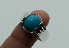 Natural 4 Ct Neshapuri Feroza Sterling Silver 925 Handmade Turquoise Women Ring