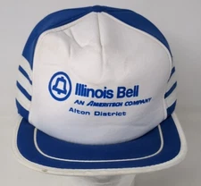 Illinois Bell Telephone System Three Stripe Snapback Baseball Cap Hat Vintage