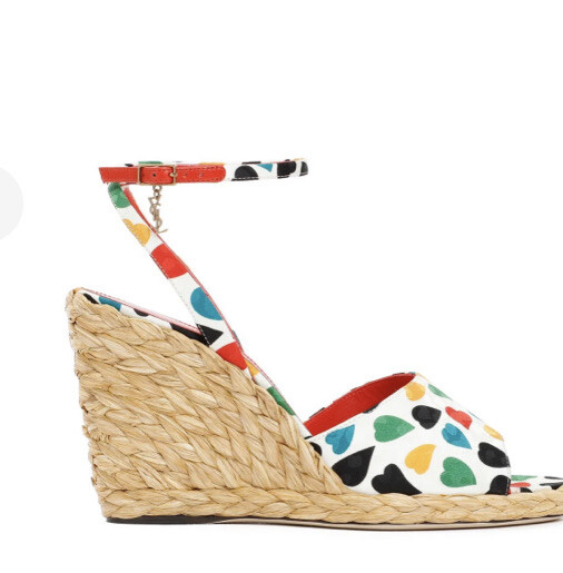 Sandali con zeppa Saint Laurent Paloma multicolore taglia 39